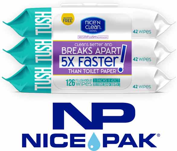Nice ’N CLEAN<sup>®</sup> SecureFLUSHTM Technology Flushable Wipes by Nice-Pak